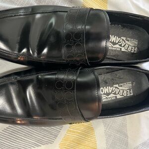 Salvatore Ferragamo Black Leather Loafers